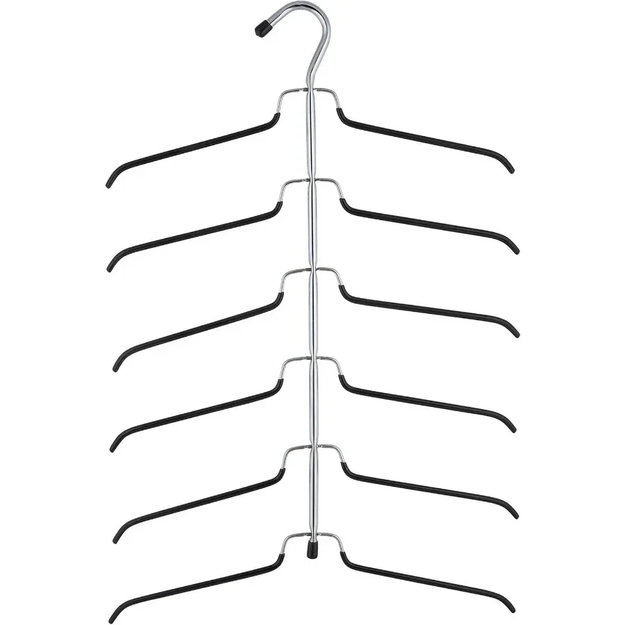 ชั้นวางเสื้อโครเมียม 6 ชั้น ประหยัดพื้นที่ - ตัวจัดระเบียบตู้เสื้อผ้าสำหรับสำนักงาน หอพัก ห้องนอน จัดเก็บและโชว์เสื้อผ้า