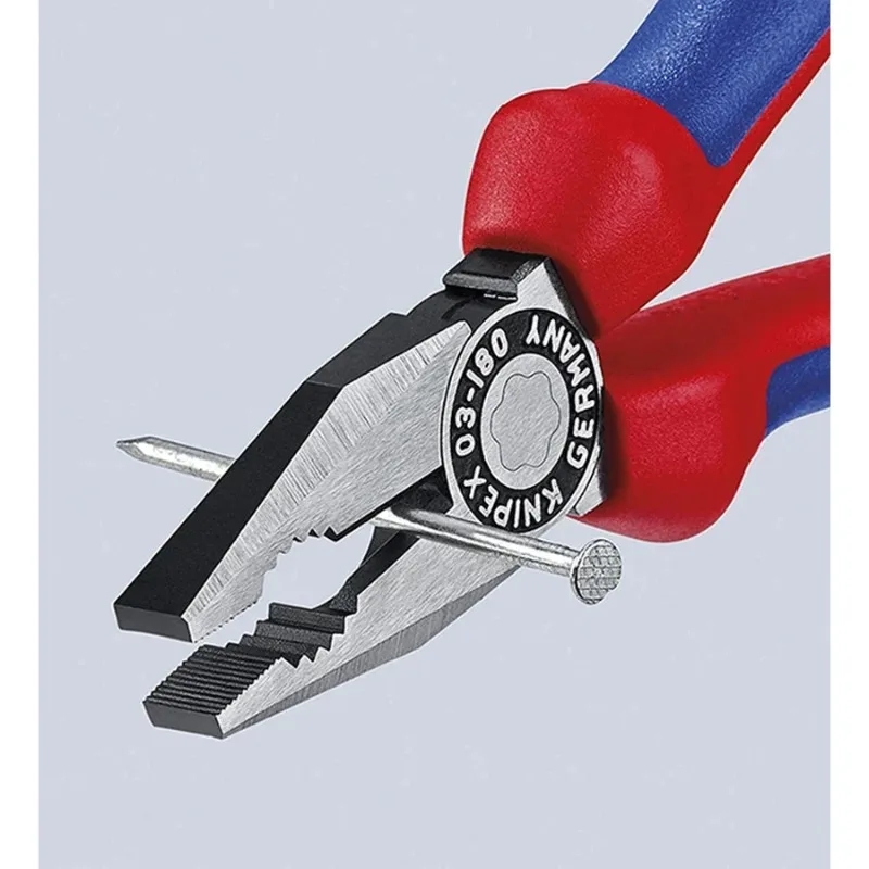 KNIPEX 002011 طقم كماشة 3 قطع مع كماشة مجمعة 0302180 إبرة زردية 2612200 قطري القاطع 7002160