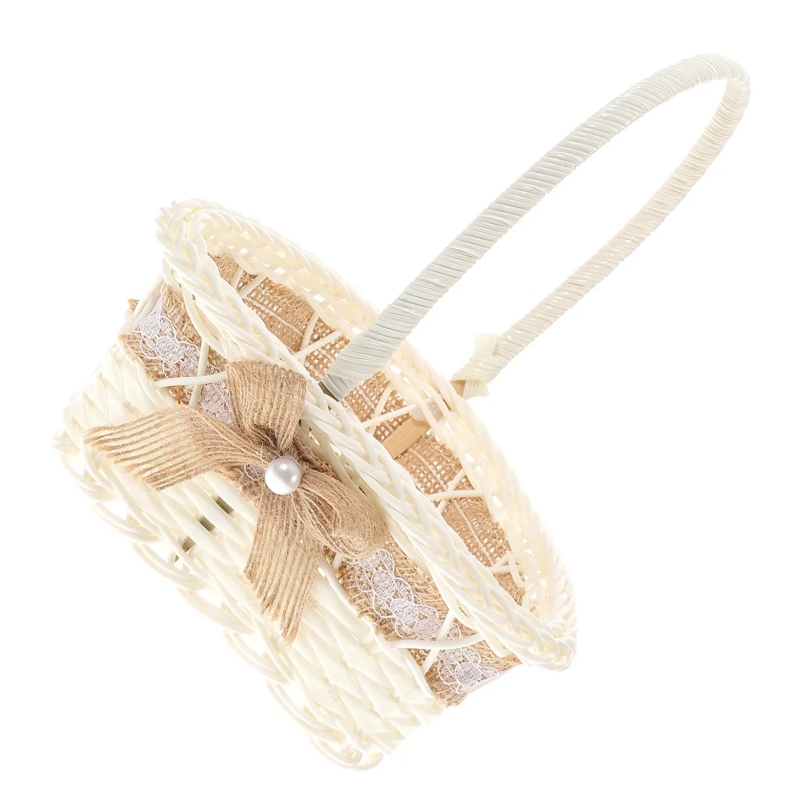 

Handheld Heart Shaped Flower Basket Lightweight Portable Wedding Basket Petal Storage Container for Party Gifts