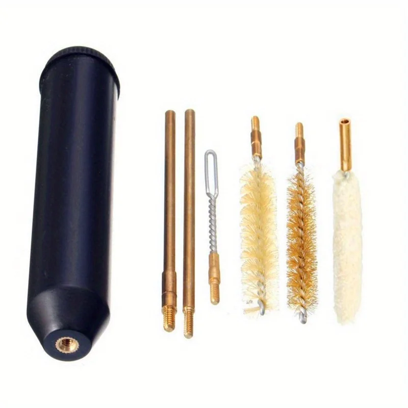 Kits de 7 Uds. Kit de limpieza de pistola negra de 9 Mm, varilla de pistola manual, cepillo, herramientas de limpieza de pistola 22/45/357/9 Mm
