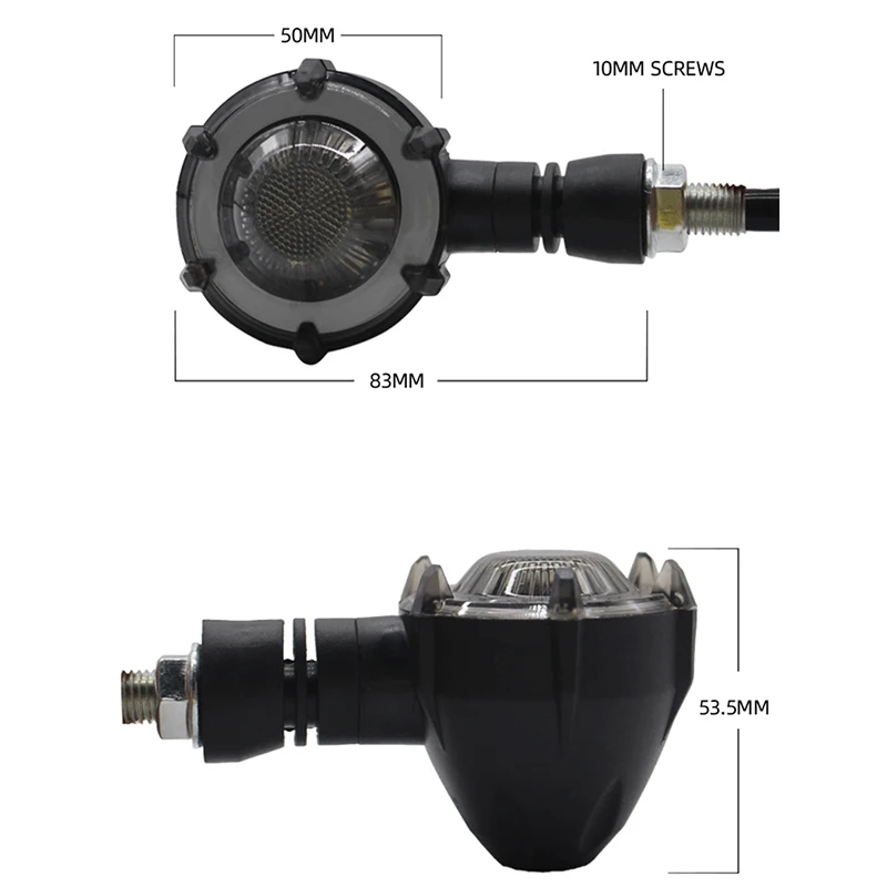 1Pair Motorcycle Round Halo Ring LED Turn Signal Light Dual Color DRL Driving Lamp Flowing Flashing Light Mini Indicator
