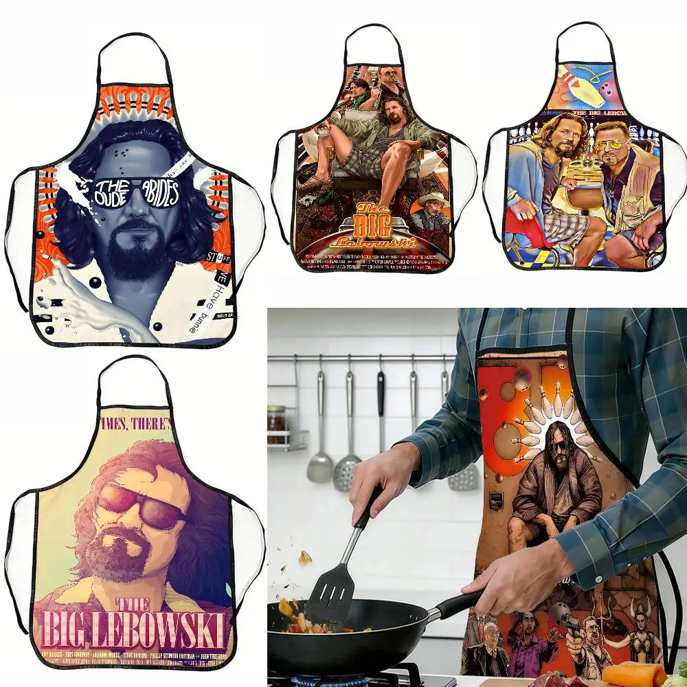 

Фартук с креативным принтом по мотивам фильма «Большой Лебовски», без рукавов, водонепроницаемый, милый кухонный фартук-накидка для женщин и мужчин, оригинальный подарок