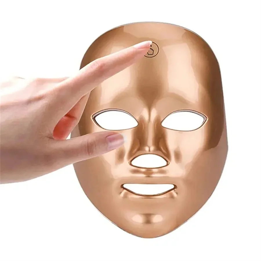 7-Color LED Beauty Mask for Women - USB Rechargeable, Touch Control Facial Care Device with Lithium Battery