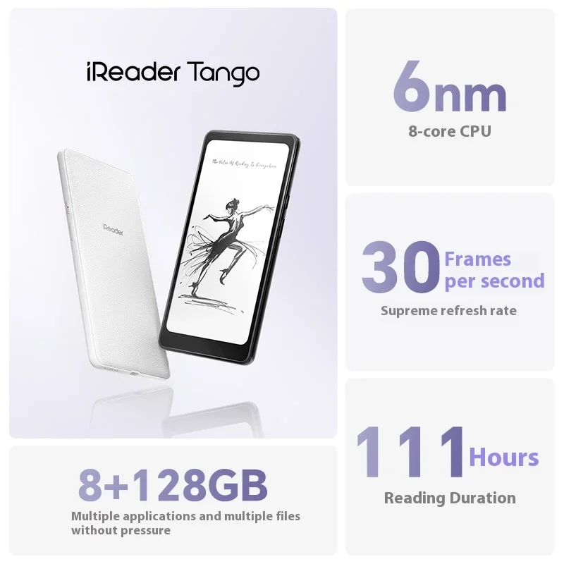 iReader Tango E-Book Reader Ink Screen 1648*824 6.13 inches  300PPI Reader Eye Protection 3900mAh Lightweight E-Book Reader