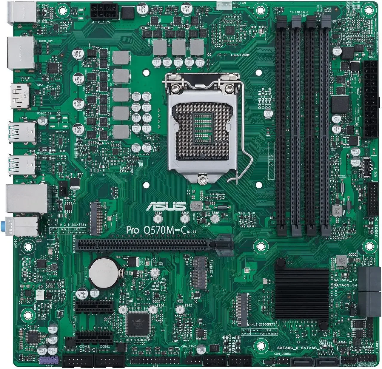 Материнская плата ASUS Pro Q570M-C/CSM LGA1200 Intel Q570 2XDP TPM 2,0 DDR4 128 ГБ M.2 mATX BIOS COM с поддержкой процессора i3-10100 11700 10105