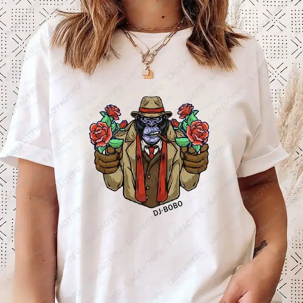 DJ Bobo Popular Trendy Fun Crazy Neutral Classic Cotton Short-sleeved T-shirt Suitable for Both Men and Women