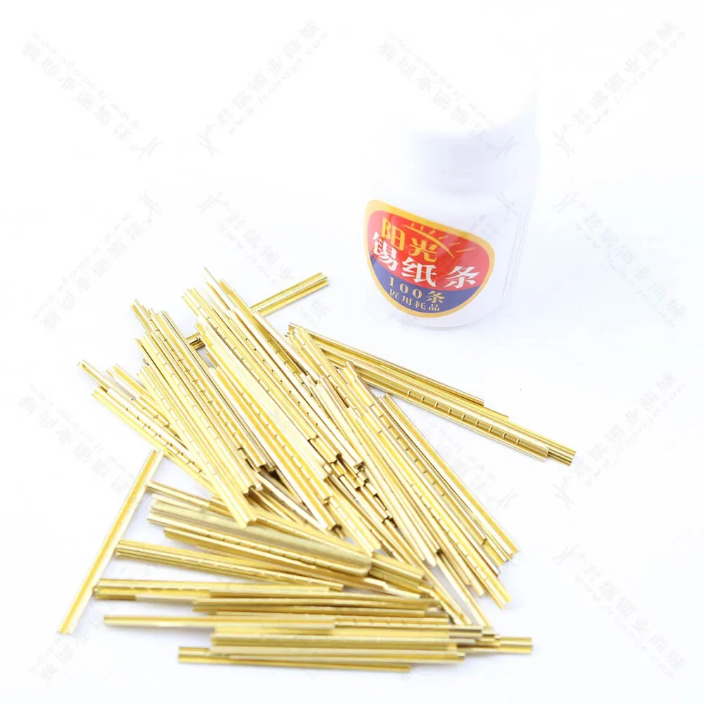 100pcs Finished Tin Foil Strip Gold And Silver Tin Foil Key Consumables With AB Single Row Positive Slot Power Key