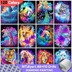 Animals Diamond Painting 120 Colors AB Fairy Dust 5D Diy Tiger Lion Embroidery Mosaic Fantasy Full Square Round Home Decor