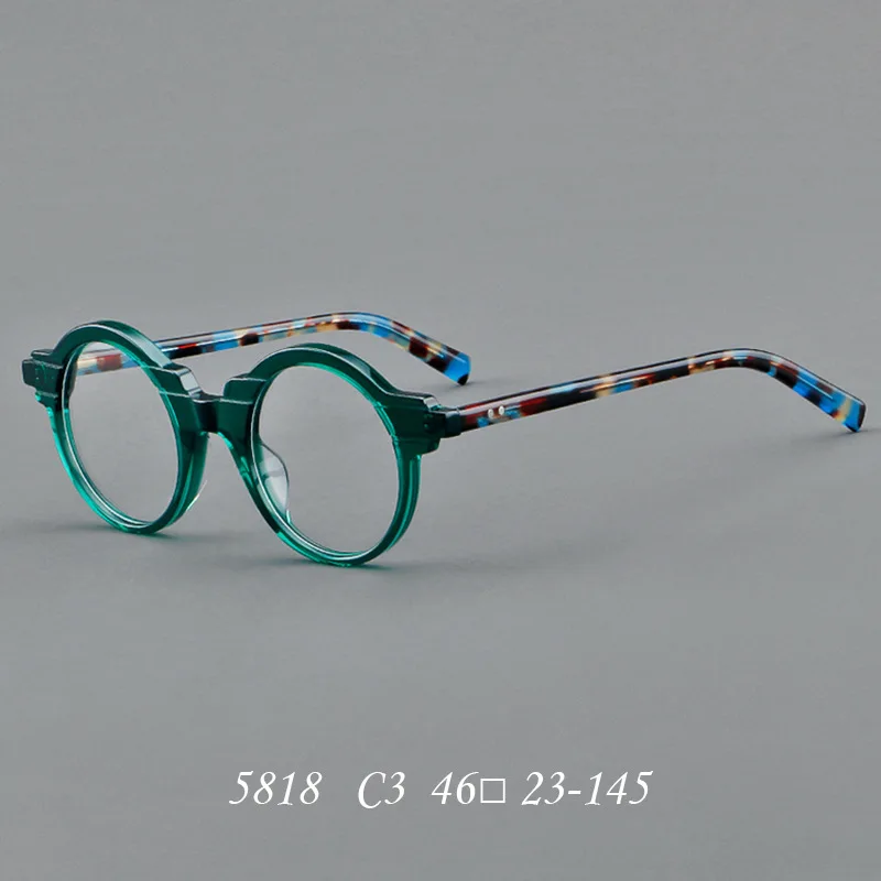 Glasses Frame Round Acetate Unique Colorful Reading Prescription Eyeglass Frames For Men Women Retro Optical Eyewear