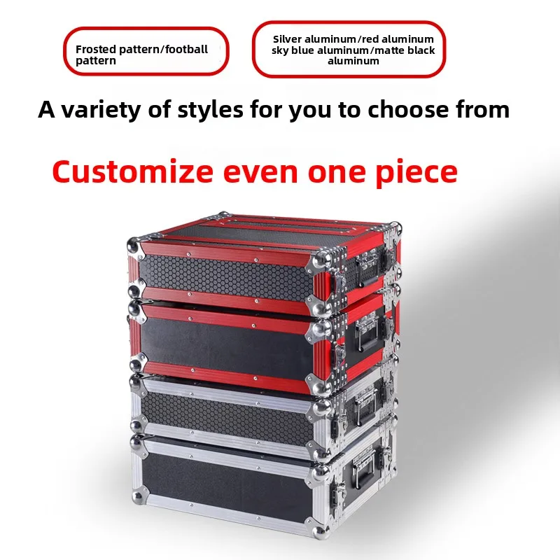 2U 3U 4U Aluminum Audio Rack Case With Window Wireless Microphone Receiver Equipment Storage Cabinet