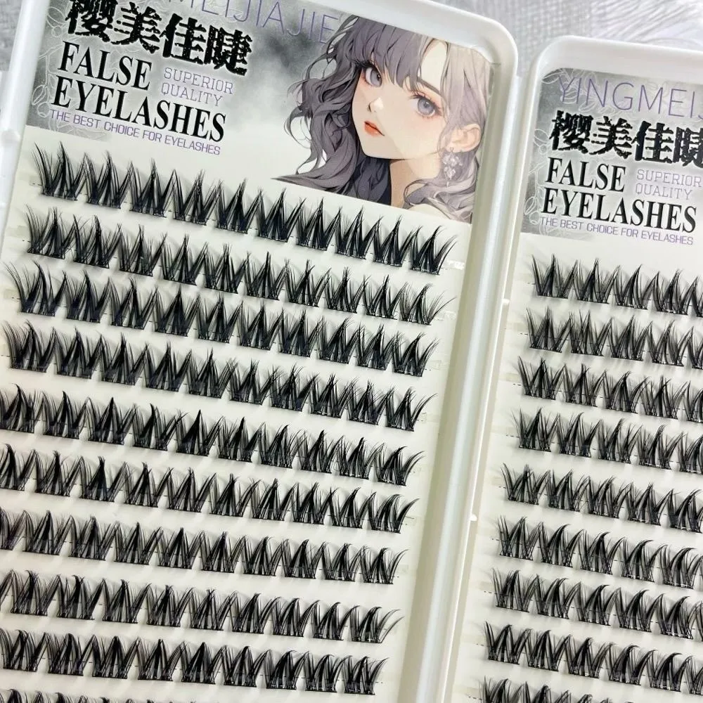 100/130/200 Clusters Black Self Adhesive False Eyelashes Large Capacity Gentle DIY Lashes Extension Glue Free No Glue Needed