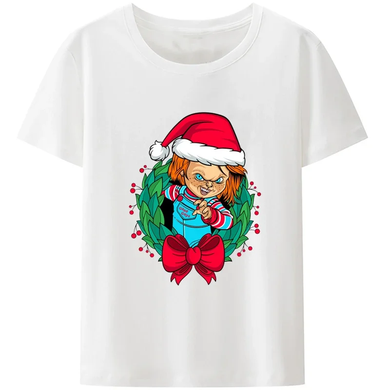 Horror Movie Kids Game Chucky Christmas T Shirt Men Women Short-sleev Classic Retro Graphic Tee Shirt Casual Streetwear Tops