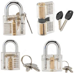 Locksmith Transparent Locks Pick Visible Cutaway Mini Practice View Padlock Hasps Training Skill For Furniture Hardware