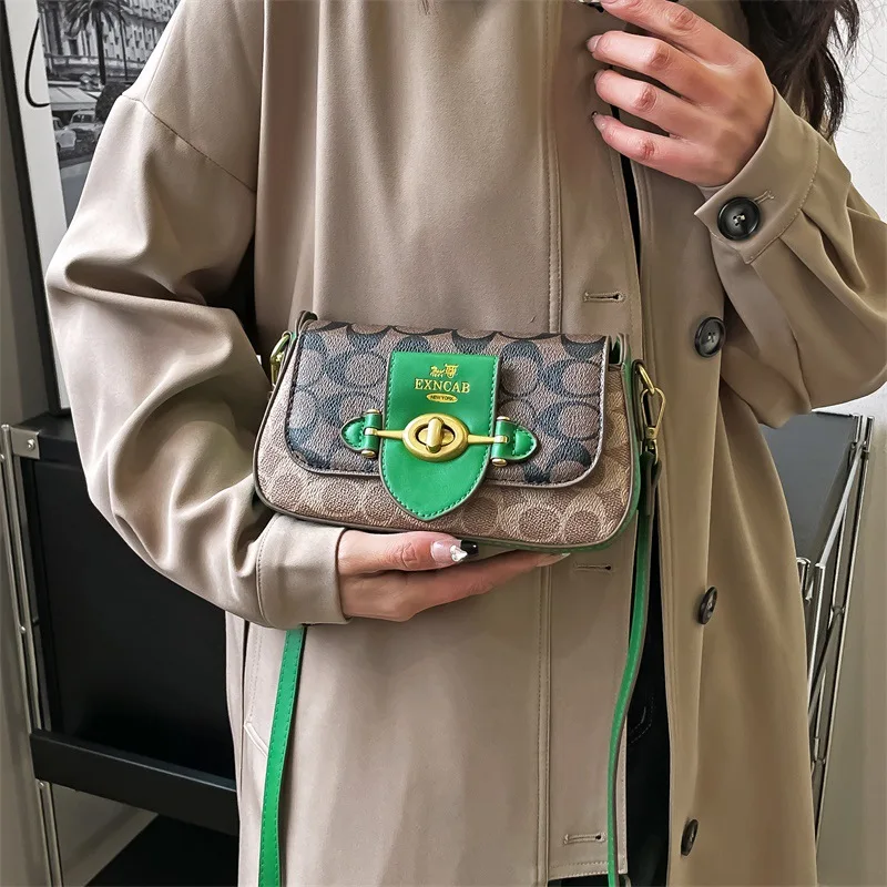 

Campus Cultural and Artistic Sharing！2025 Stylish!Small Batch Contrast Color Bag CrossbodyUnderarmCasual Versatile Women's Style