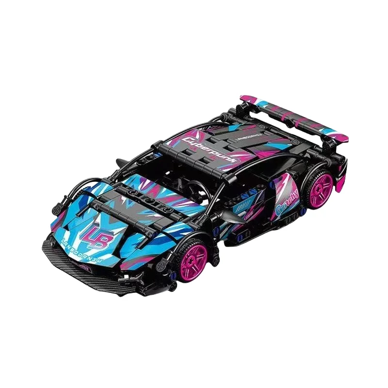 Modelo de ensamblaje de bloques de construcción de automóviles deportivos: recoger adornos para el hogar, el regalo de cumpleaños perfecto para los sueños de los niños