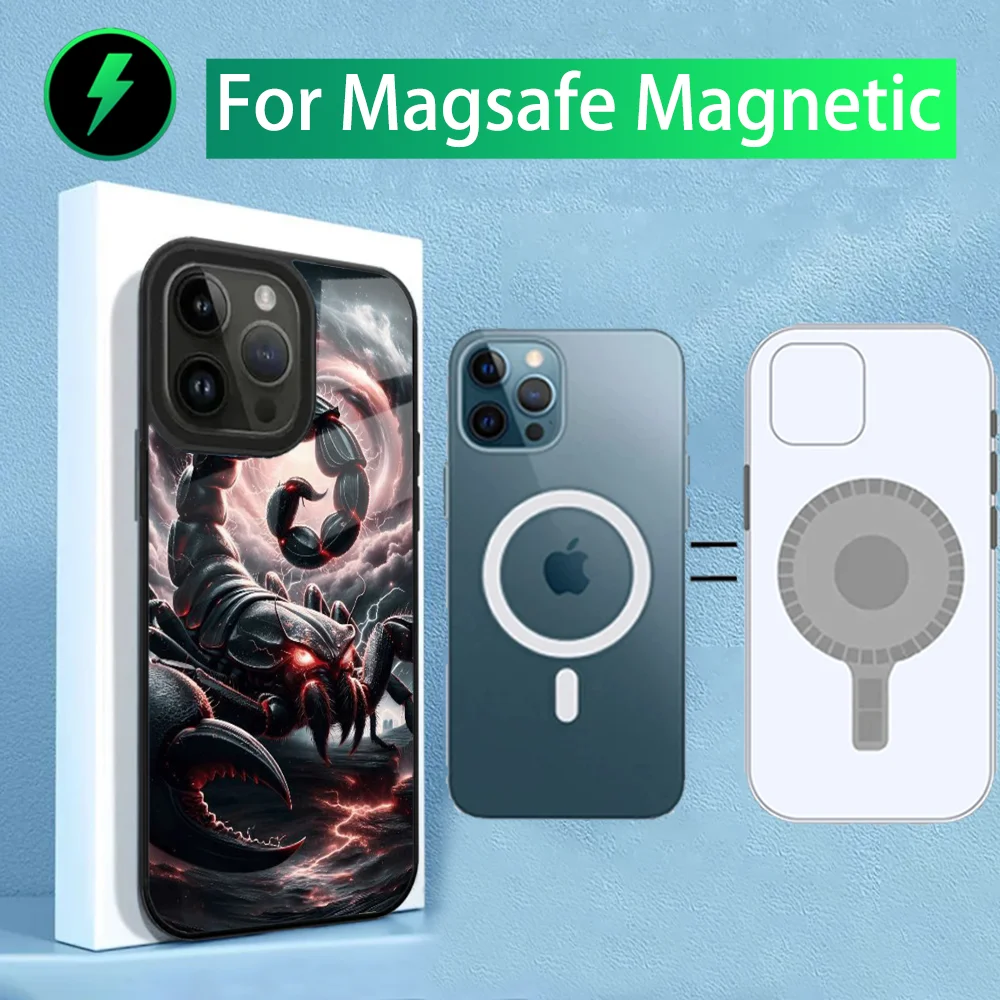 Cool insect Scorpion Phone Case For iPhone 16,15,14,13,12,11,Plus,Pro,Max Mini Magsafe Magnetic Wireless Charging