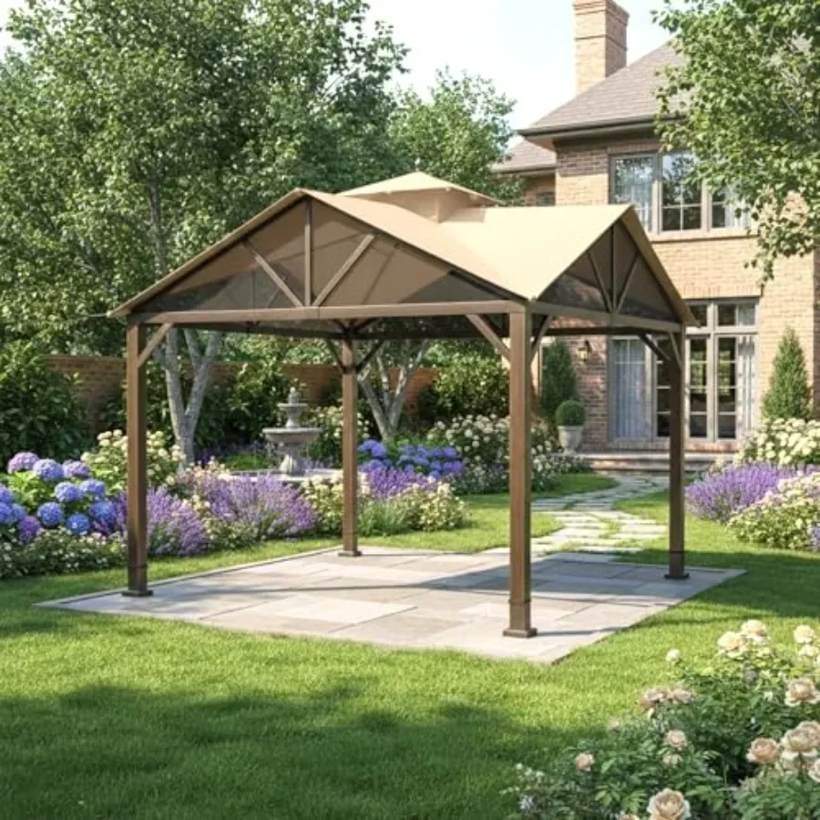 Reinforced Replacement Canopy Top Cover Compatible with The TPGAZ2307, TPGAZ2307A/B/D Style Selections Pitched Roof 10' x 10' G