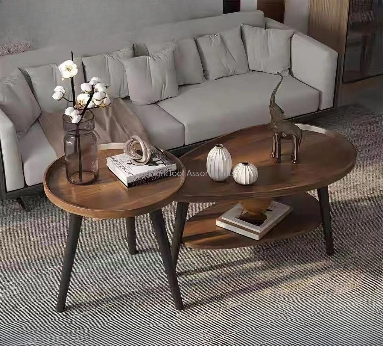 Small coffee round table small apartment bedroom bedside table living room balcony sofa side