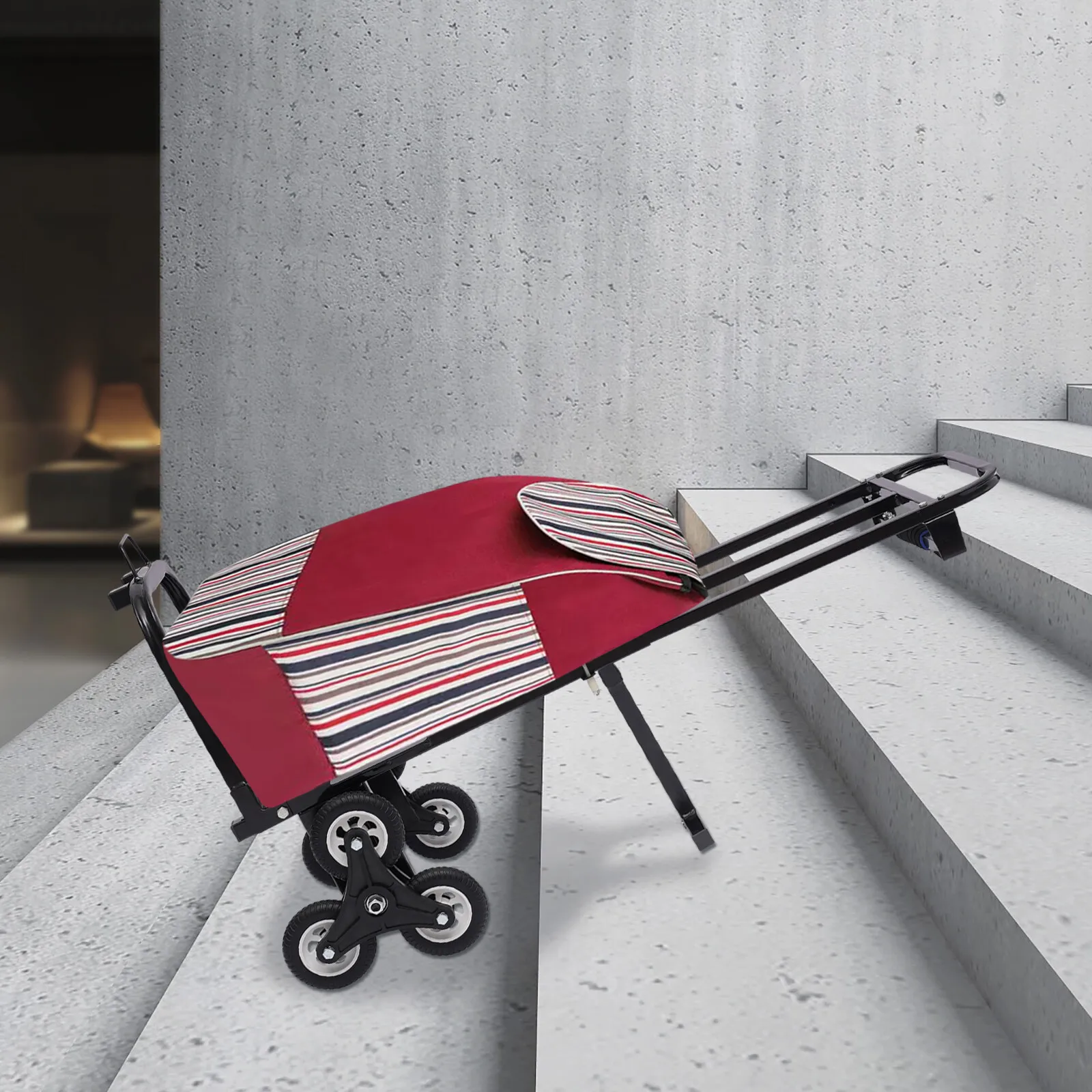 耐荷重460ポンドの折りたたみ式6輪階段昇降用手押し台車