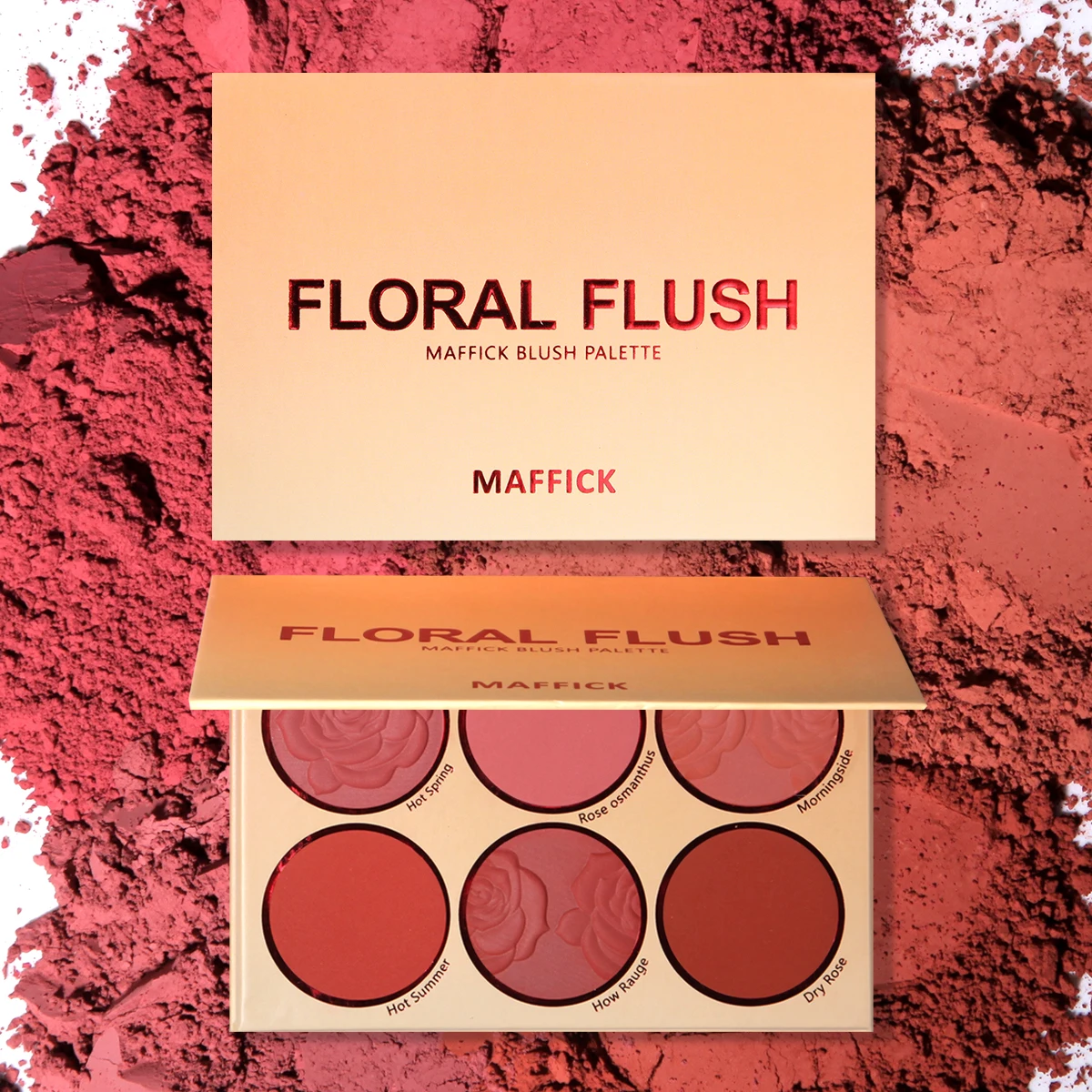 6 Colors Powder blush Orange Warm Autumn and Winter Rose petals Blush plate Makeup