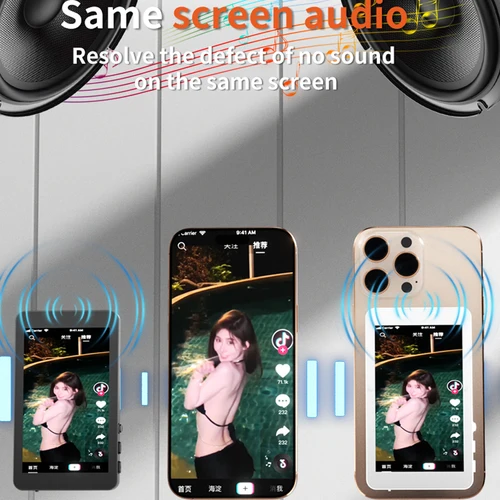 Imagen 2 del producto Monitor de pantalla de Selfie de teléfono magnético, cámara trasera de Selfie remota Bluetooth, grabación de vídeo de transmisión en vivo Vlog para iPhone y Android