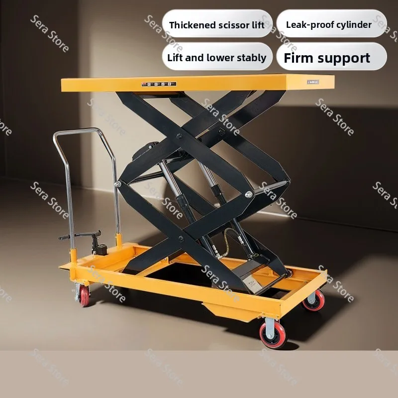 Lifting Table Trailer  and Manual Lifting Platform Truck Scissor Hydraulic Lift Loading Unloading Truck Small