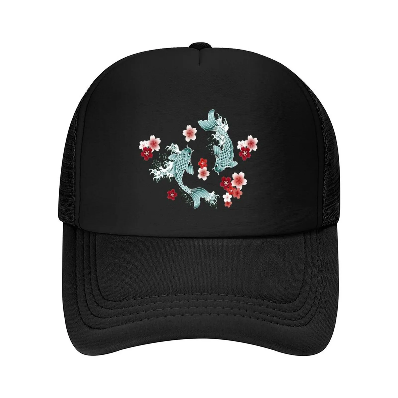 

Koi sakura blossom in turquoise Baseball Cap Visor luxury woman cap sun hat fun hats Women Beach Fashion Men's