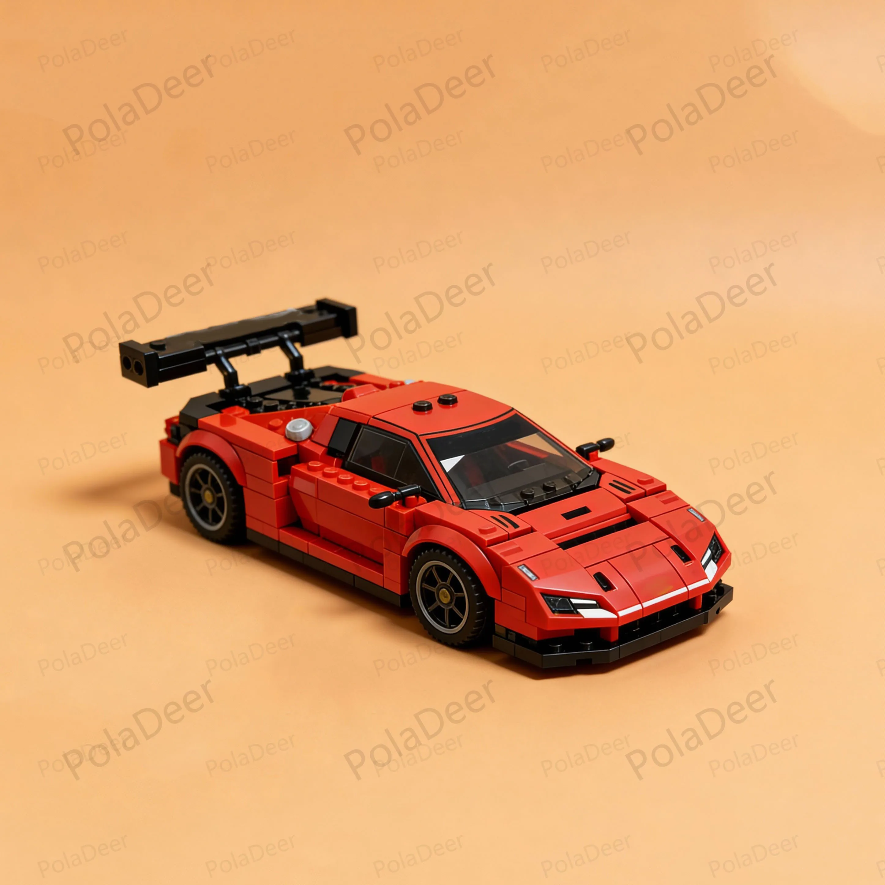 

PolaDeer Designed by myself creative MOC DIY sports car 296 GT3 Building Blocks toy Assembly Model brick Children birthday gift
