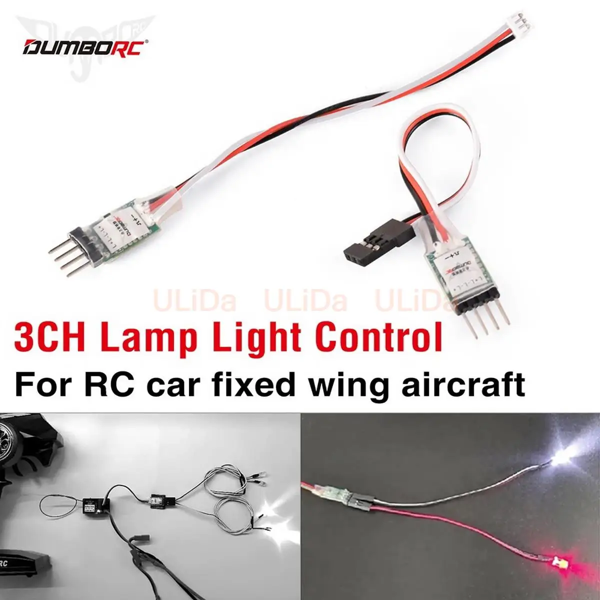 Controller Switch Panel System Turn on/off XH1.5/JR Plug for RC Mini Car Fixed-wing Aircraft Parts 3CH LED Lamp Light Parts