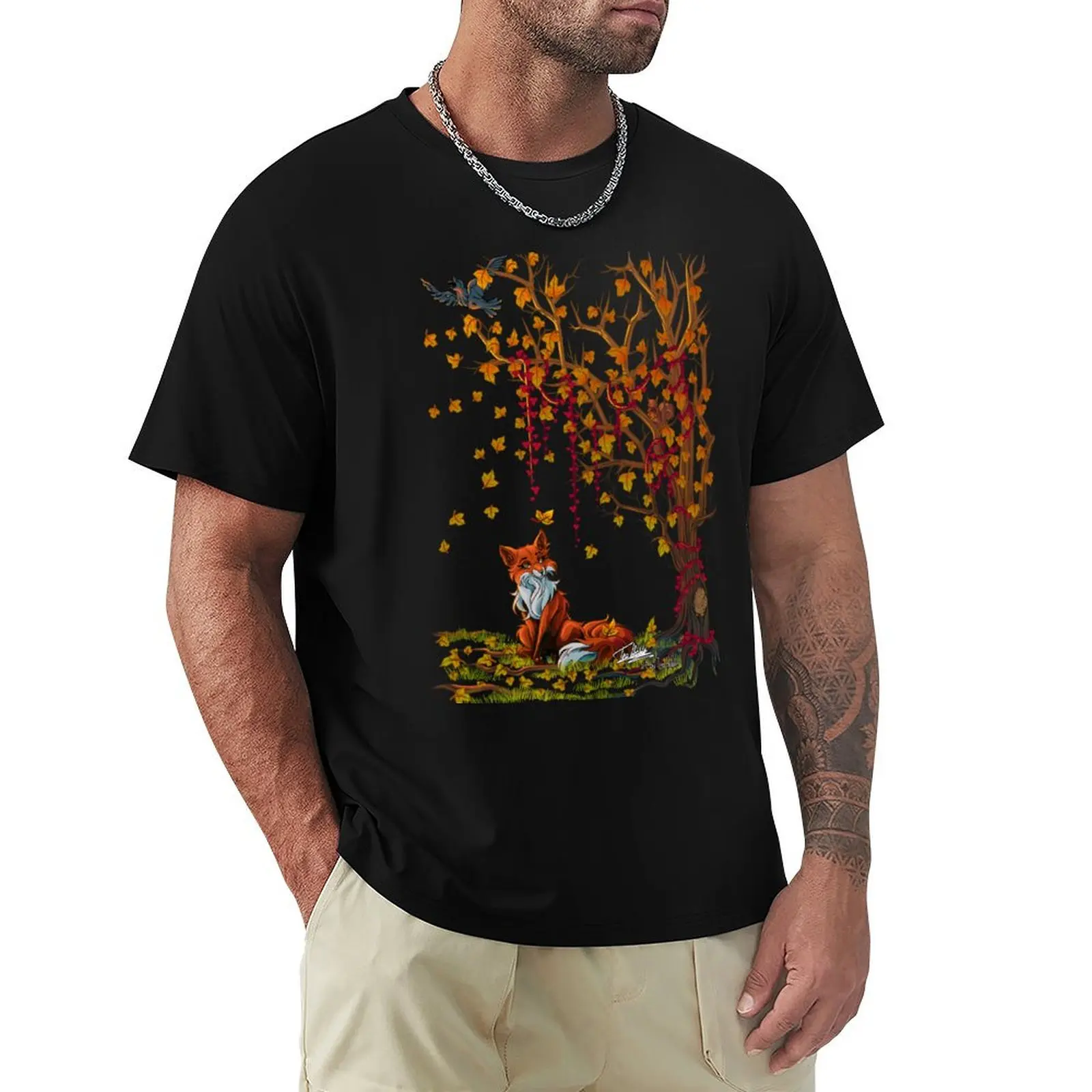 A Little Autumn Mood T-Shirt vintage anime shirt sweat men tshirt