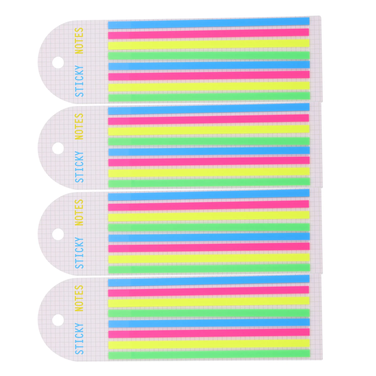 

4 Books Sticky Notes Highlighter Tape for Transparent Tabs Labels Very Fine Long Strips