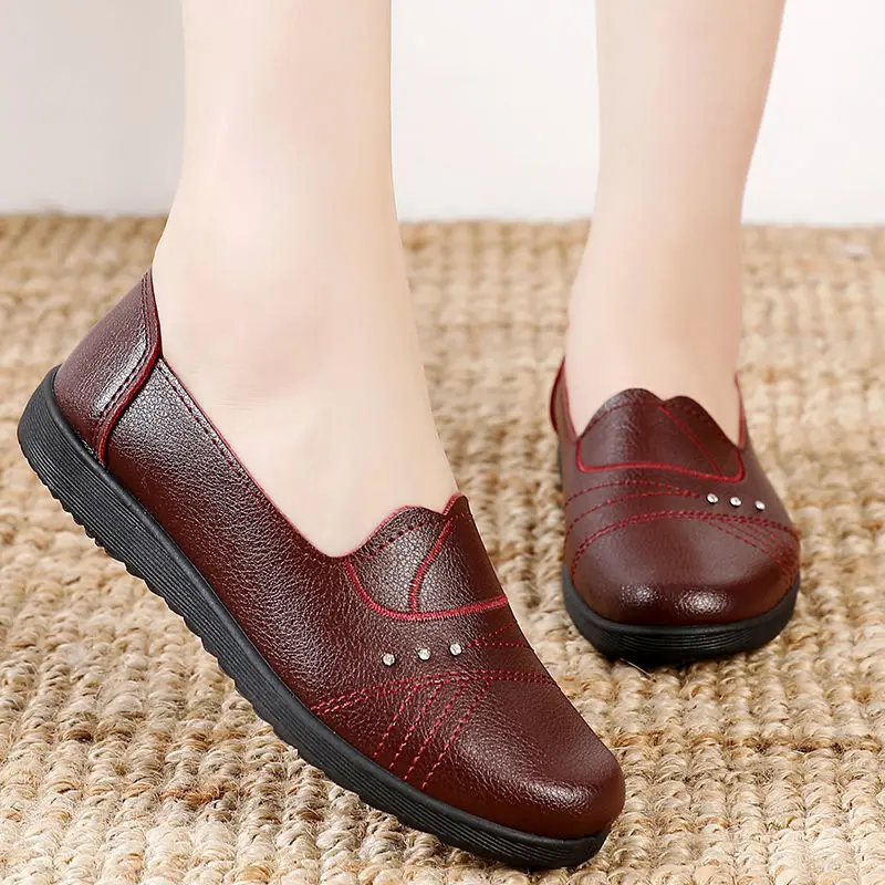 Pointed Leather Flats Women Spring Loafers Woman Flats 2020 Fashion Oxford Shoes For Women Balck Shoes Female Falts