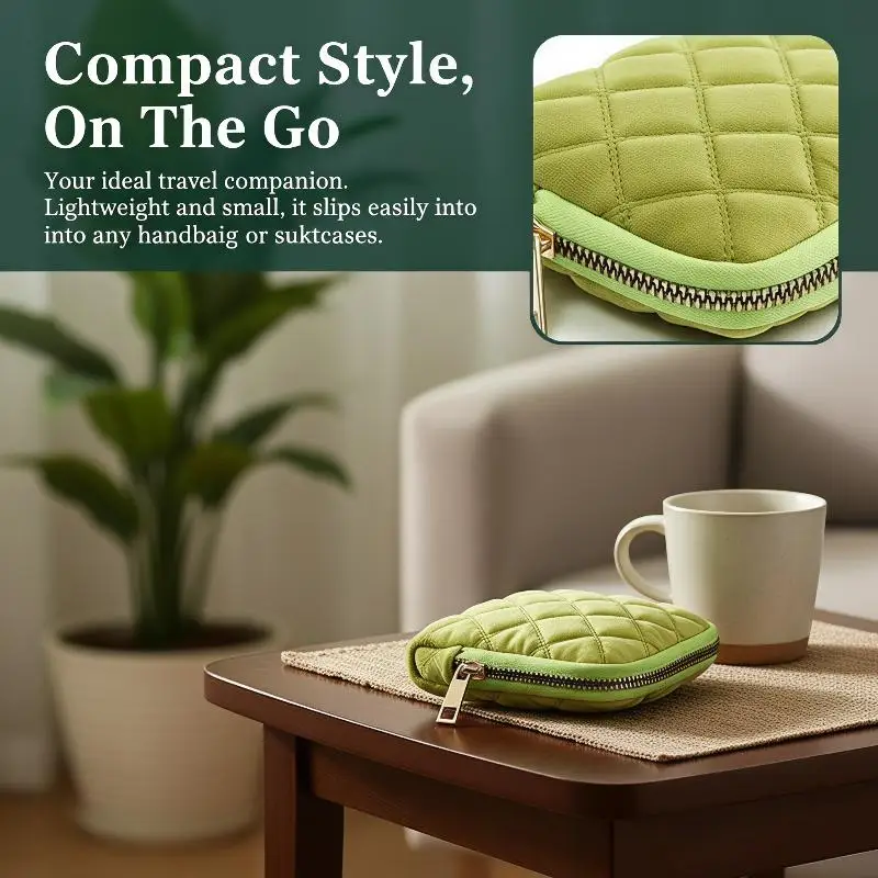 Quilted Velvet Mini Jewelry Storage Pouch Sturdy Zipper Soft Lining Pocket Size for Outdoor Travel Jewelry Storage
