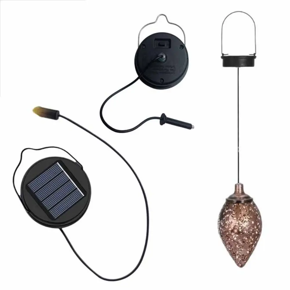DIY Solar Lights Replacement Top Black 400Mah Outdoor Solar Decorative Light Waterproof Solar Powered Outdoor Lantern Lights