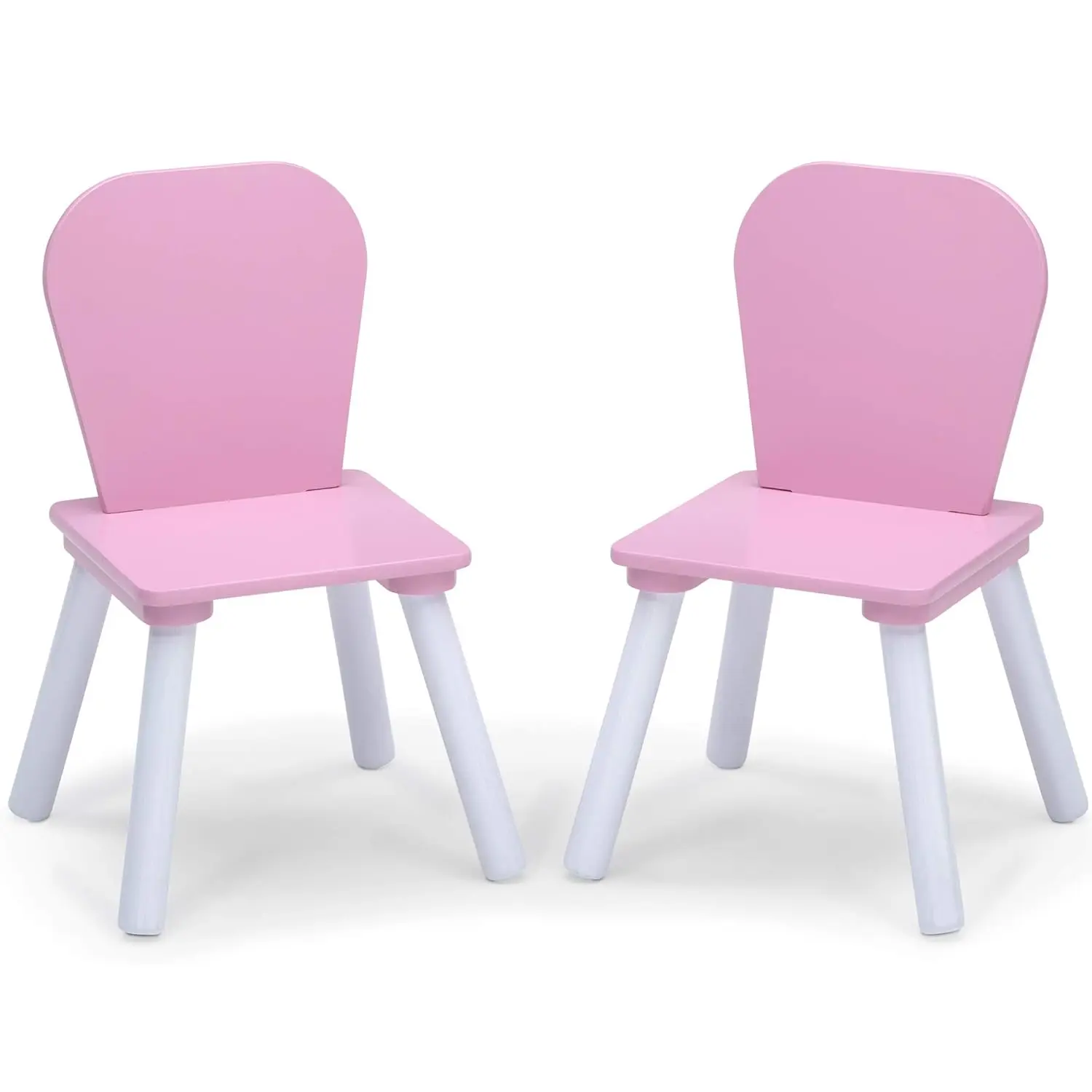 طقم غرفة لعب للأطفال مكون من 4 قطع مع طاولة وكراسي ومنظم ألعاب باللون الوردي/الأبيض للأطفال من سن 2+ #6