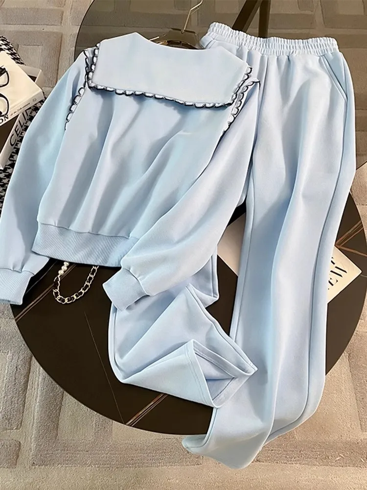 جديد إمرأة ربيع Bowknot البلوز سليم صالح Sweatpants قطعتين تشغيل مجموعة في الهواء الطلق رياضية رياضة اللياقة البدنية التدريب مجموعات #3