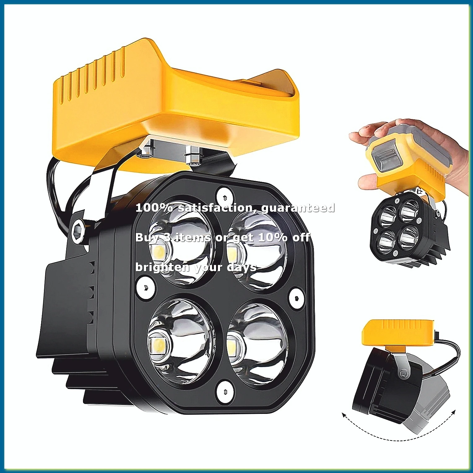 ●LED Work Light for 20V Battery,40W 6000LM Flashlight,Flood Light,20V Battery Cordless Work Light 120°Adjustable-A57M