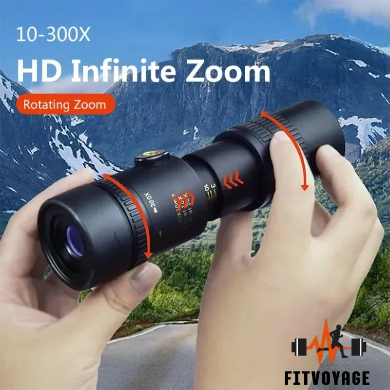 High-Power HD Zoom Mini Monocular Telescope, Mobile Phone Camera, Super Telephoto Zoom, Hunting Telescope, 10-300x40