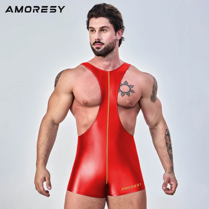 satin glossy Quick drying breathable cycling shorts men\'s tight sportswear Bicycle Mountain Road Fitness one-piece swimsuit