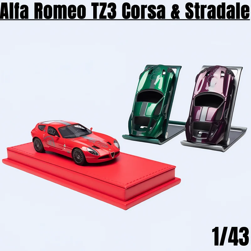 1:43, Alfa Romeo TZ3 Corsa & Stradale, ornamento de exibição colecionável de carro de simulação em miniatura estática de resina, presente de aniversário.