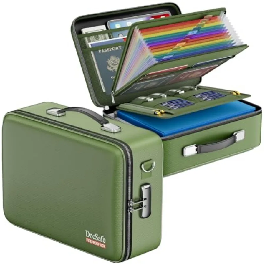 

Огнестойкий ящик для документов с замком, жесткий органайзер для файлов с папками-гармошками, огнестойкий водонепроницаемый сейф для дома