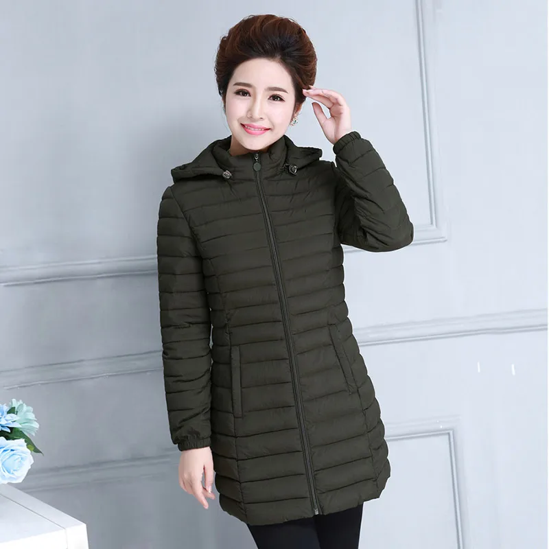 2023 neue Winter Daunen jacke Baumwoll mantel Damen mantel mittellange schlanke Mäntel Damen Daunen jacke leicht mit Mütze Mäntel