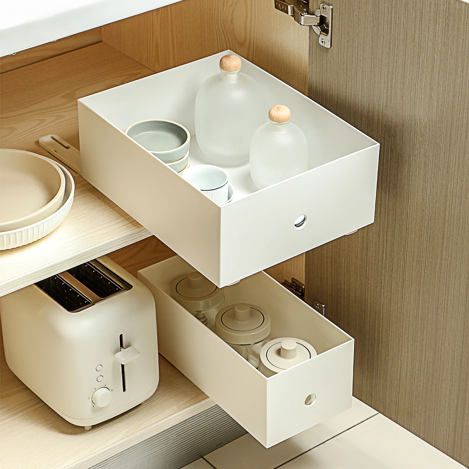 

4pcs Track Storage Box Slides Adhesive Drawer Bottom Mount Rod Replacement Rails Strong Load Bearing Capacity Easy Install DIY