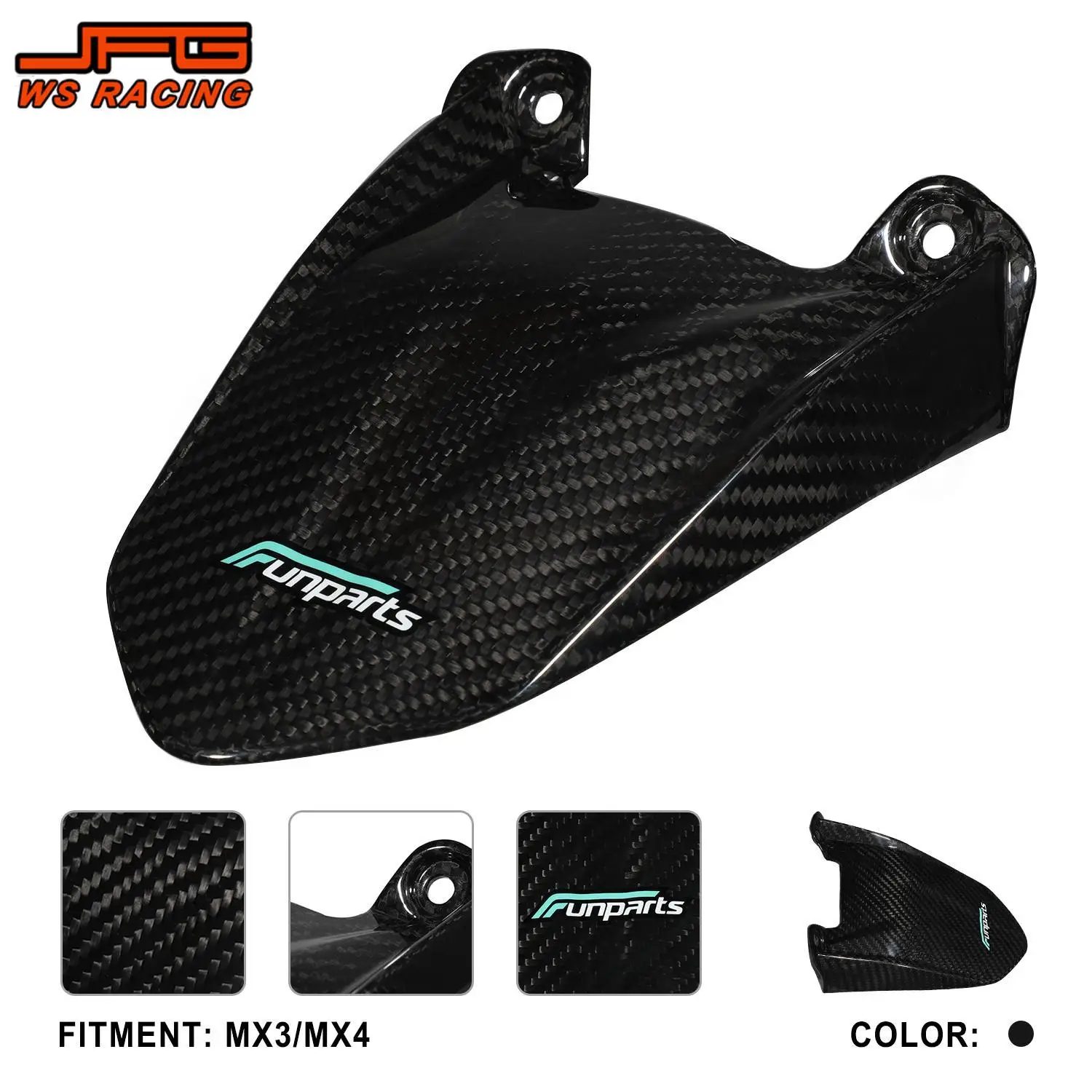 Funparts Rear Wheel Fender Motorcycle Carbon Fiber Shock Absorption Mudguard For Talaria Sting MX3 MX4 Electric Dirt Bike Parts