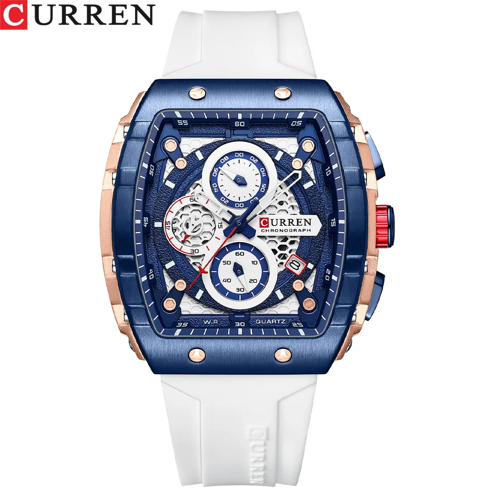 Curren/Carrion 8442 Men's Watch, Six-Pin Quartz Watch, Men's Watch with Adhesive Tape, Fashion Sports Men's Watch