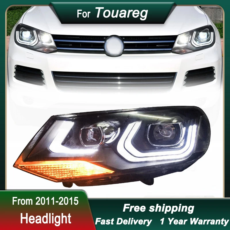 Car Headlights For VW Touareg 2011-2015 new style full LED Turn Signal Light Bi-xenon Lens Head Lamps Assembly Auto Accessories