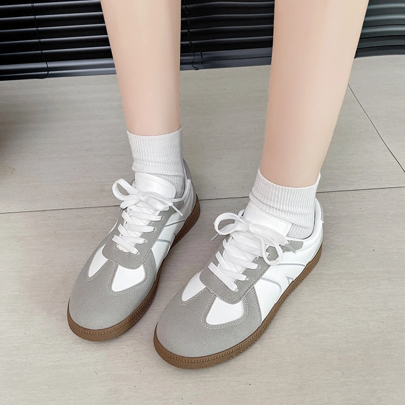 

Весенне-осенние элегантные повседневные туфли на плоской подошве со шнуровкой и круглым носком, модная удобная и дышащая новая женская спортивная обувь