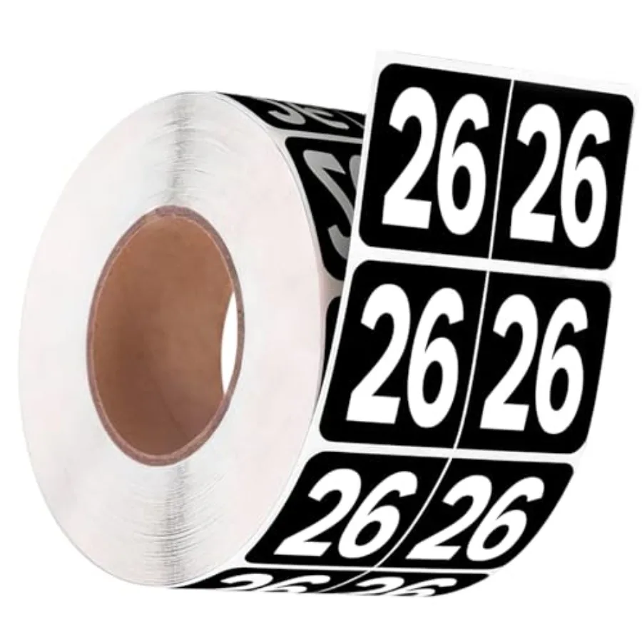 

500 Pieces Self Adhesive Black Coded Rectangle File Folder Labels Year Tabs Office Supplies for Document Organizing