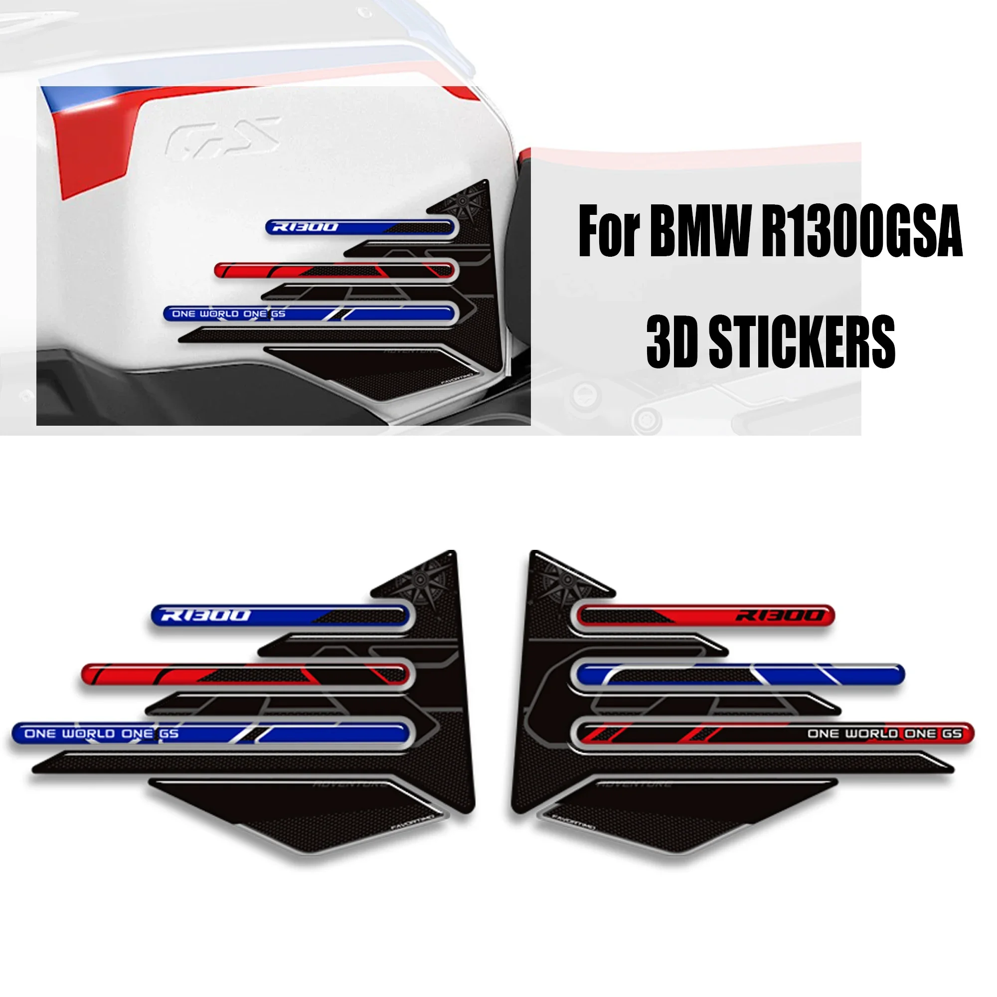 R1300GSA for BMWAdventure ADV Tank Pad Side Grips Fuel Oil Kit Knee Adhesive Stickers Decals for 2024 2025 ModelsGasoline Protec