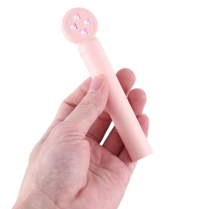 Handheld Light Portable Handheld Light Nail Lighting Therapy Pen One Word Light Timed Charging Fairy Stick Nail Light Pink Model